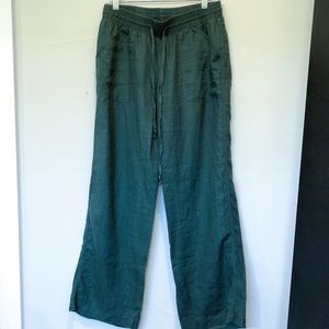 Olive linen pants with draw string